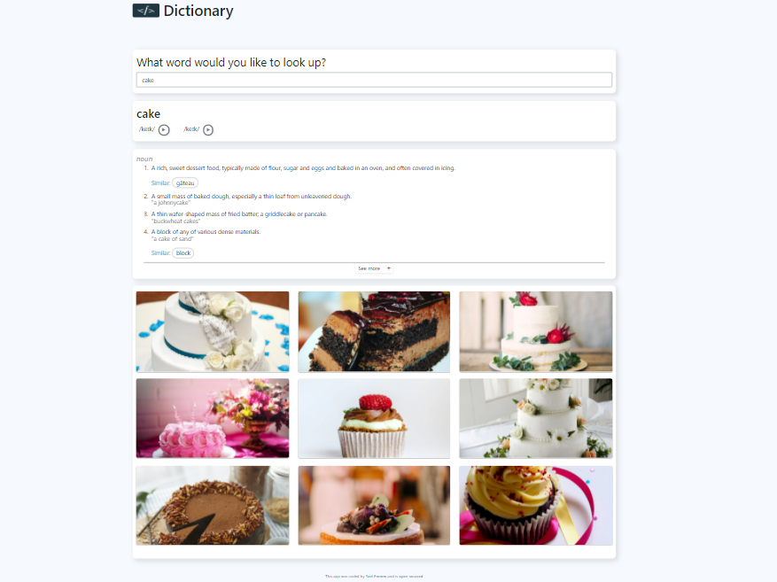 Dictionary app preview